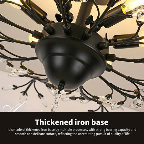 Elegant Black Crystal LED Chandelier Light