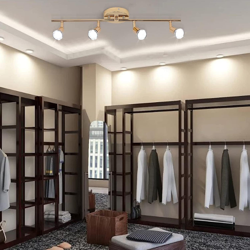 Modern Gold 4-Light LED Track Lighting Kit