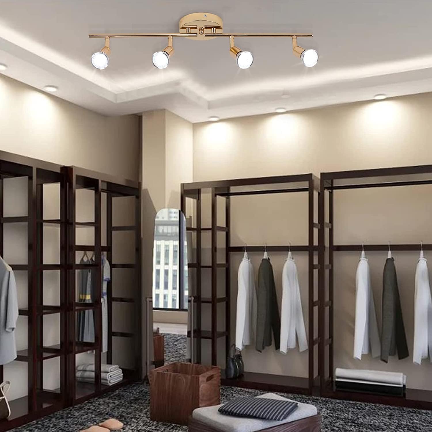 Modern Gold 4-Light LED Track Lighting Kit