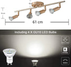 Modern Gold 4-Light LED Track Lighting Kit