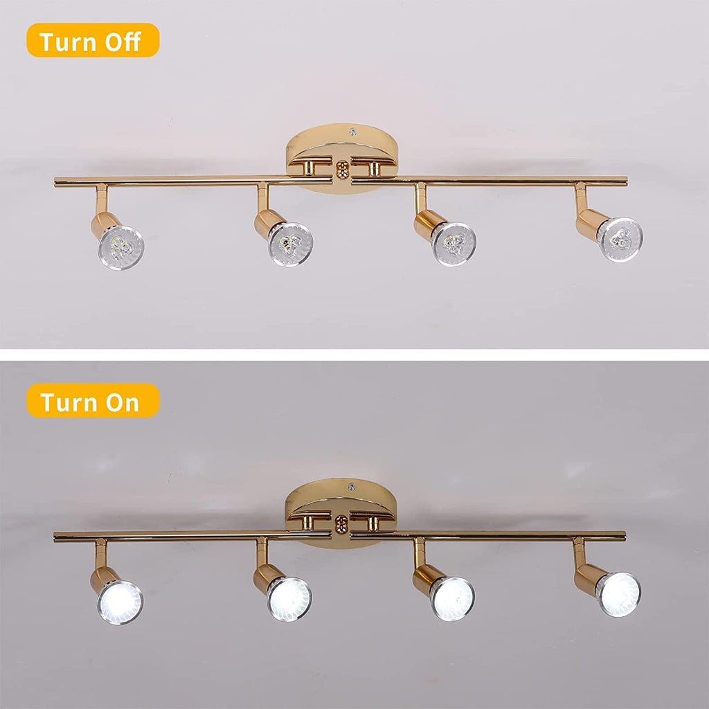 Modern Gold 4-Light LED Track Lighting Kit