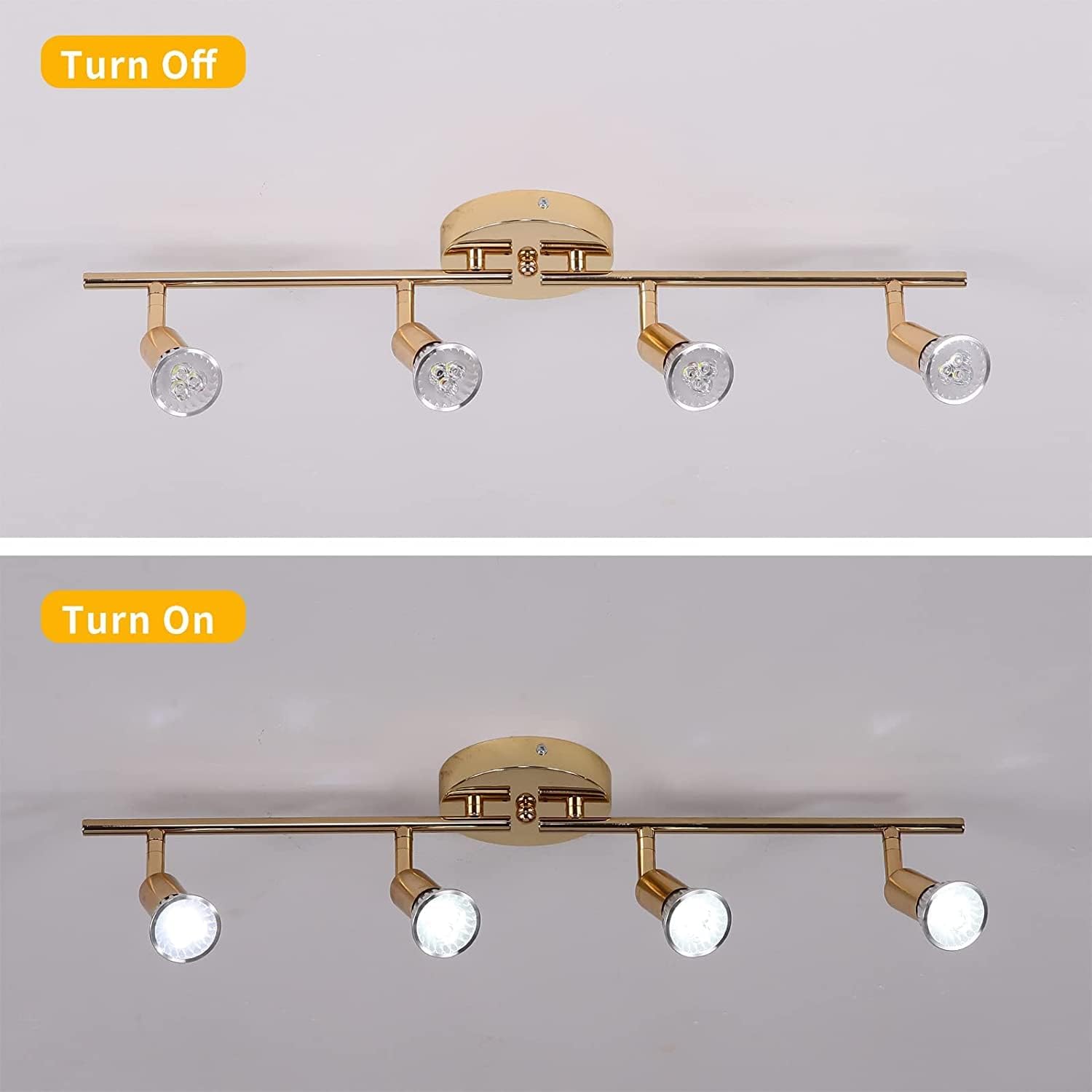 Modern Gold 4-Light LED Track Lighting Kit