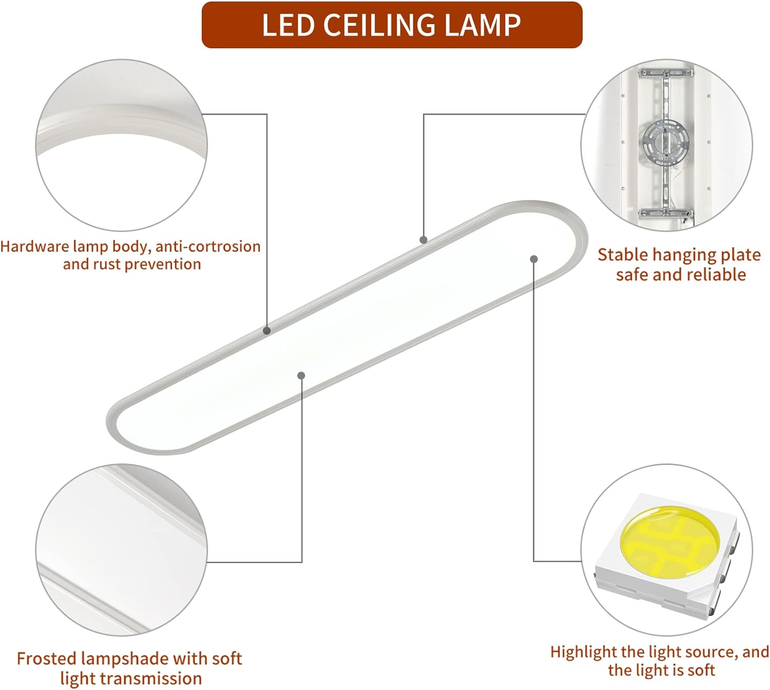 Dimmable 48W LED Ceiling Light Fixture
