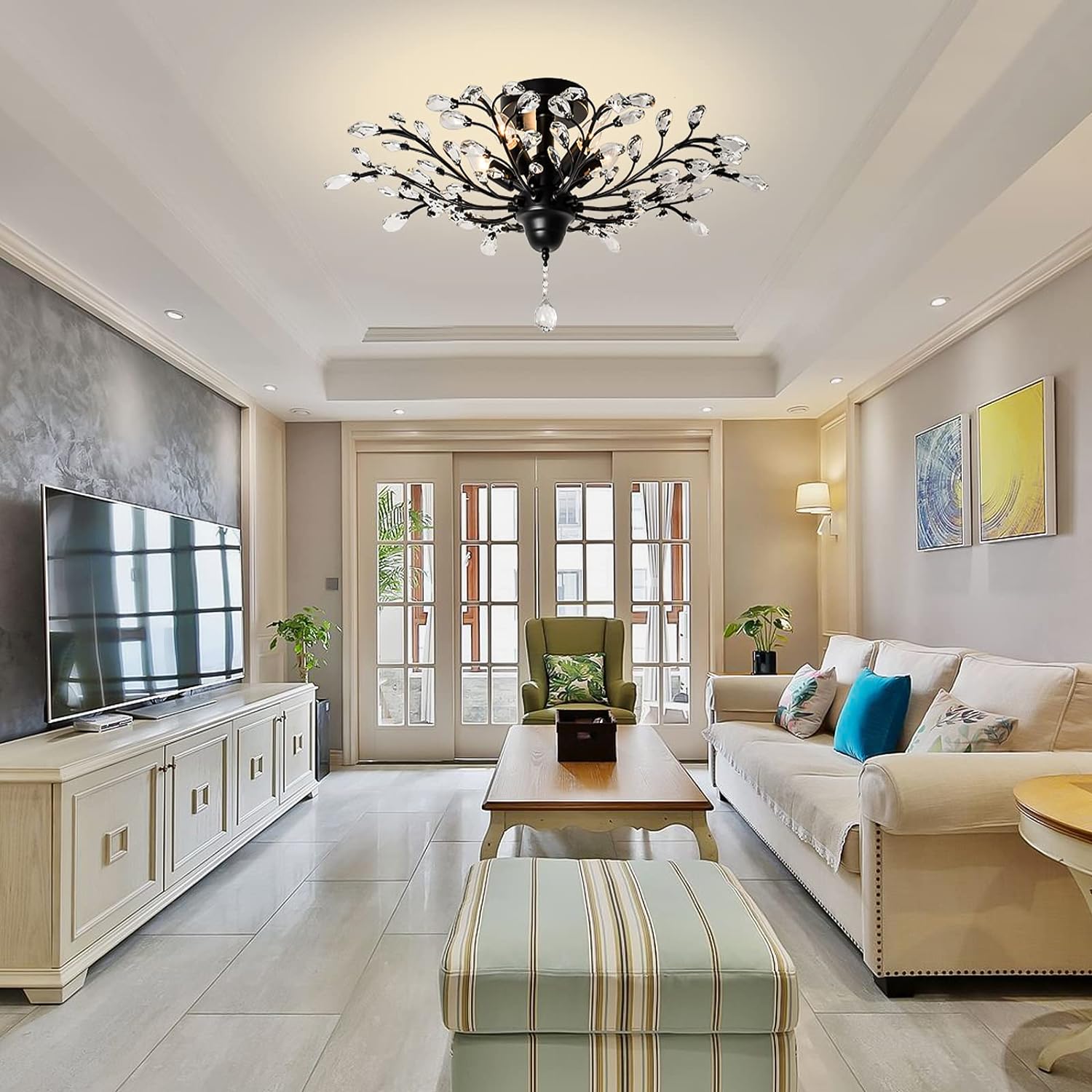 Elegant Vintage Crystal Chandelier – 5 Lights