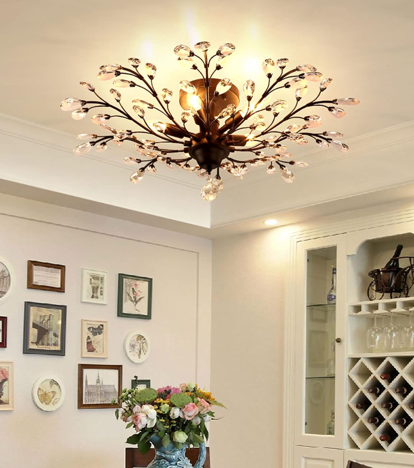 Elegant Vintage Crystal Chandelier – 5 Lights