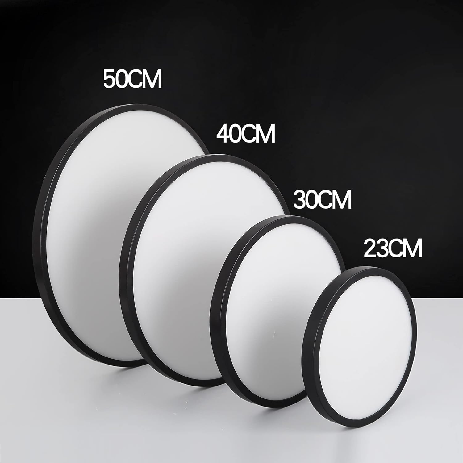 Modern LED Ceiling Light Fixture - 28W Black