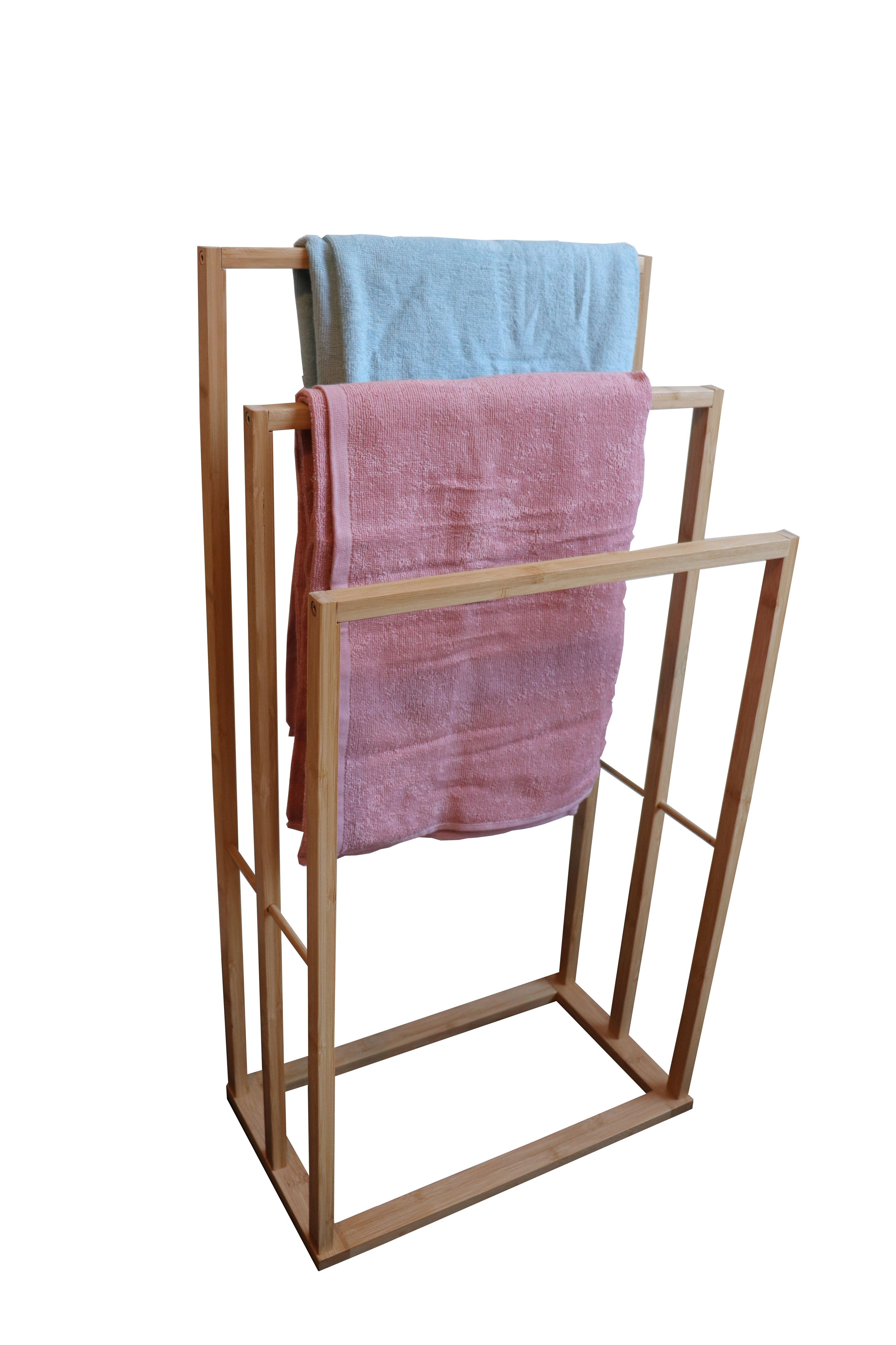 Elegant Bamboo 3-Tier Towel Rack