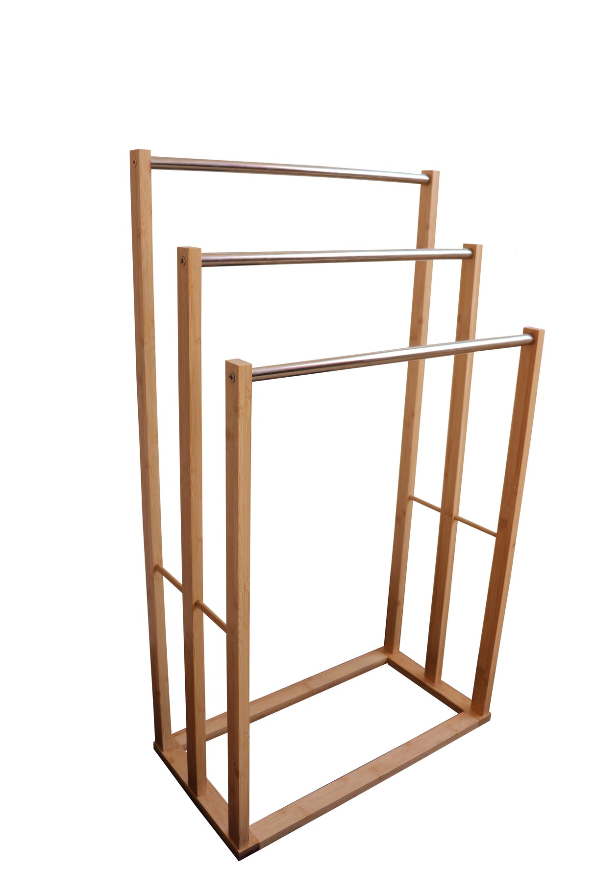 Bamboo 3-Tier Towel Bar Holder Rack