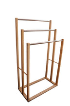 Bamboo 3-Tier Towel Bar Holder Rack