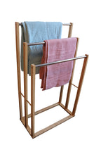 Bamboo 3-Tier Towel Bar Holder Rack