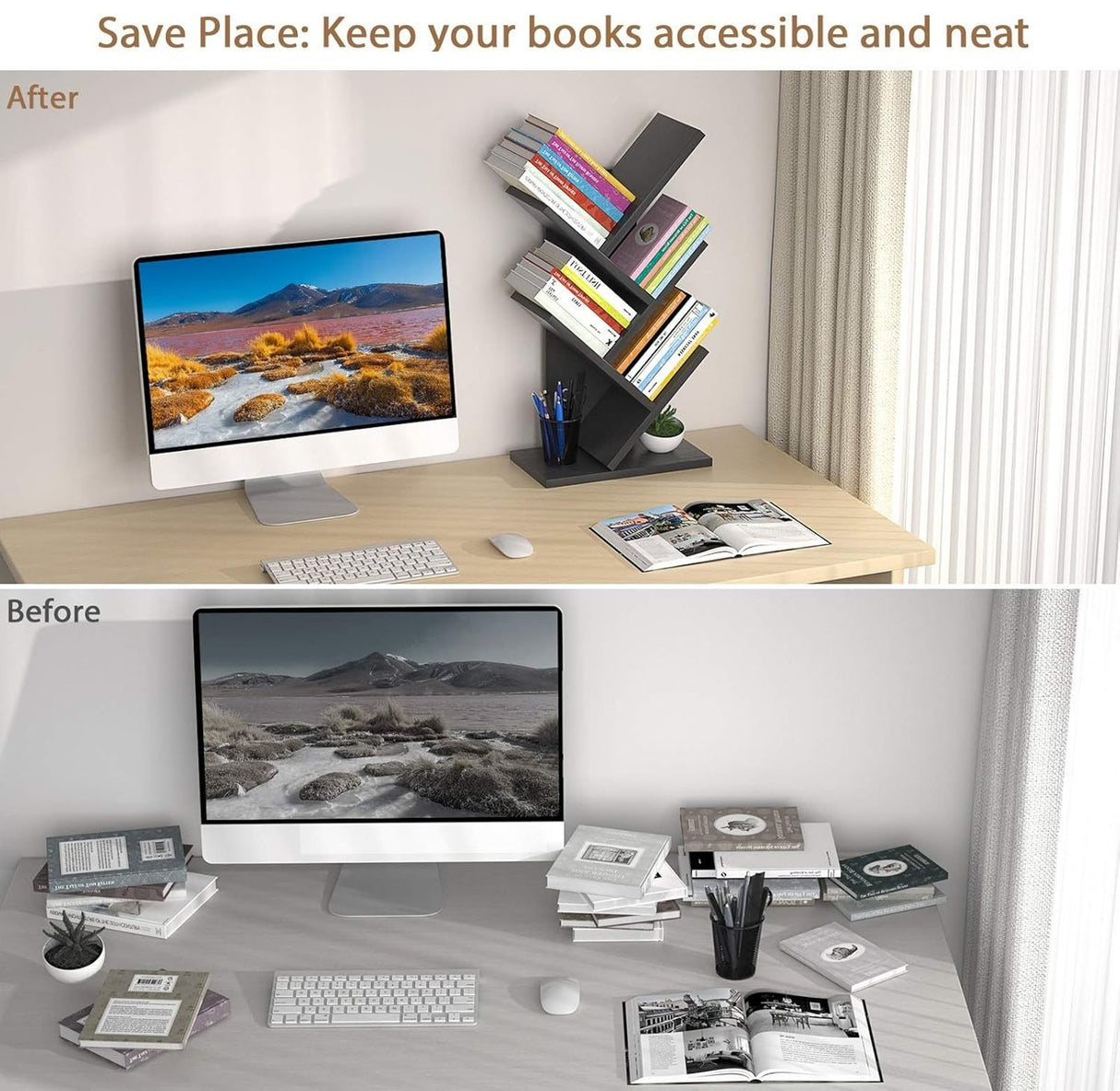 CARLA HOME 5-Tier Tree Bookshelf Rack