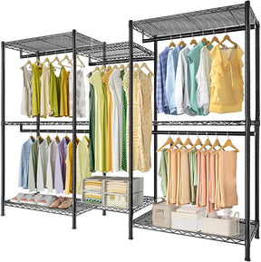 Heavy Duty Garment Rack Organizer with Shelves