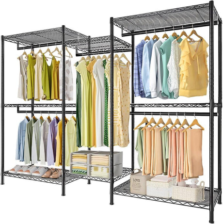Heavy Duty Garment Rack Organizer with Shelves