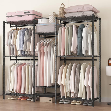 Heavy Duty Garment Rack Organizer with Shelves