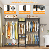 Heavy Duty Garment Rack Organizer with Shelves