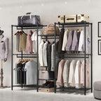 Heavy Duty Garment Rack Organizer with Shelves
