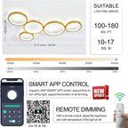 Elegant LED Golden Ceiling Light with Remote