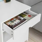 Contemporary Bedside Table with 2 Drawers — Compact Nightstand for Bedroom Storage