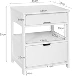 Contemporary Bedside Table with 2 Drawers — Compact Nightstand for Bedroom Storage