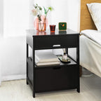 Contemporary Bedside Table with 2 Drawers — Compact Nightstand for Bedroom Storage