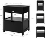 Contemporary Bedside Table with 2 Drawers — Compact Nightstand for Bedroom Storage
