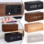 LED Qi Charger Desk Clock with - Various Colours