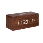 LED Qi Charger Desk Clock with - Various Colours