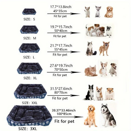 XXL Blue Pet Bed Sofa Mat for Comfort