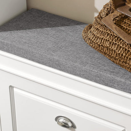 Elegant Tilt-Out Shoe Cabinet with Cushioned Top