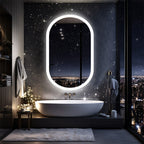 120x60cm LED Bathroom Mirror Oval Anti-Fog Dimmable Wall Mount