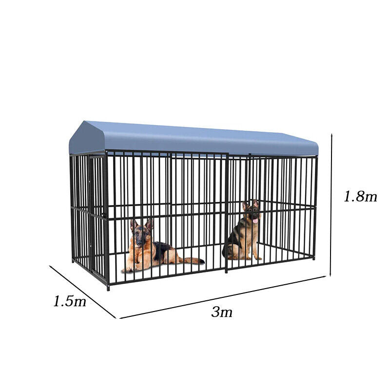 Heavy Duty Black Metal Dog Cage