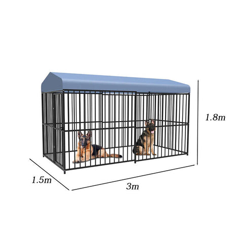 Heavy Duty Black Metal Dog Cage