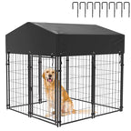 Outdoor Dog Kennel with Roof & Cover