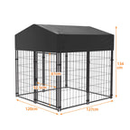 Outdoor Dog Kennel with Roof & Cover
