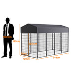Large Outdoor Dog Kennel with Roof 250x120x165cm