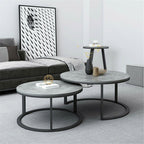 Elegant Grey Marble Nesting Coffee Tables