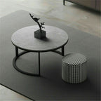 Elegant Grey Marble Nesting Coffee Tables