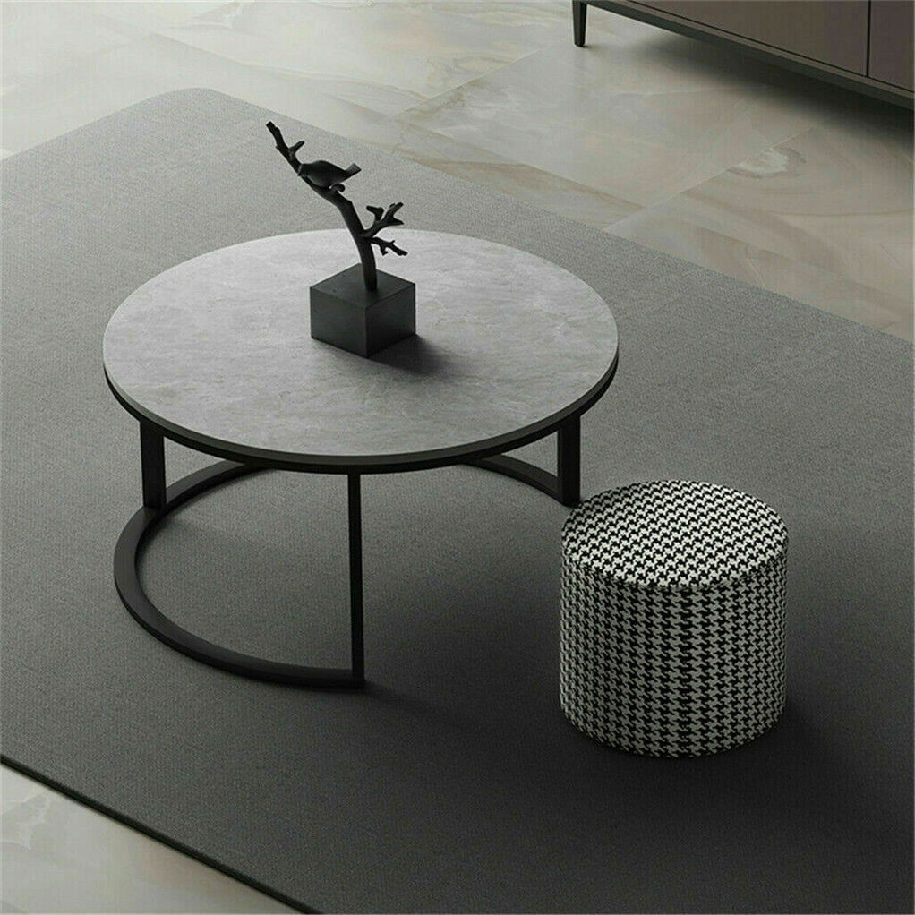 Elegant Grey Marble Nesting Coffee Tables