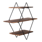 Geometric Vintage Rustic Wooden Floating Shelves
