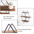 Geometric Vintage Rustic Wooden Floating Shelves
