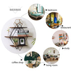 Geometric Vintage Rustic Wooden Floating Shelves