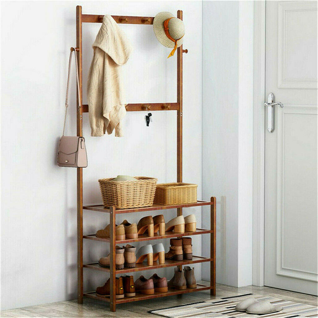 Elegant Bamboo 5-Tier Entryway Storage Rack