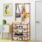 Elegant Bamboo 5-Tier Entryway Storage Rack