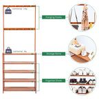 Elegant Bamboo 5-Tier Entryway Storage Rack