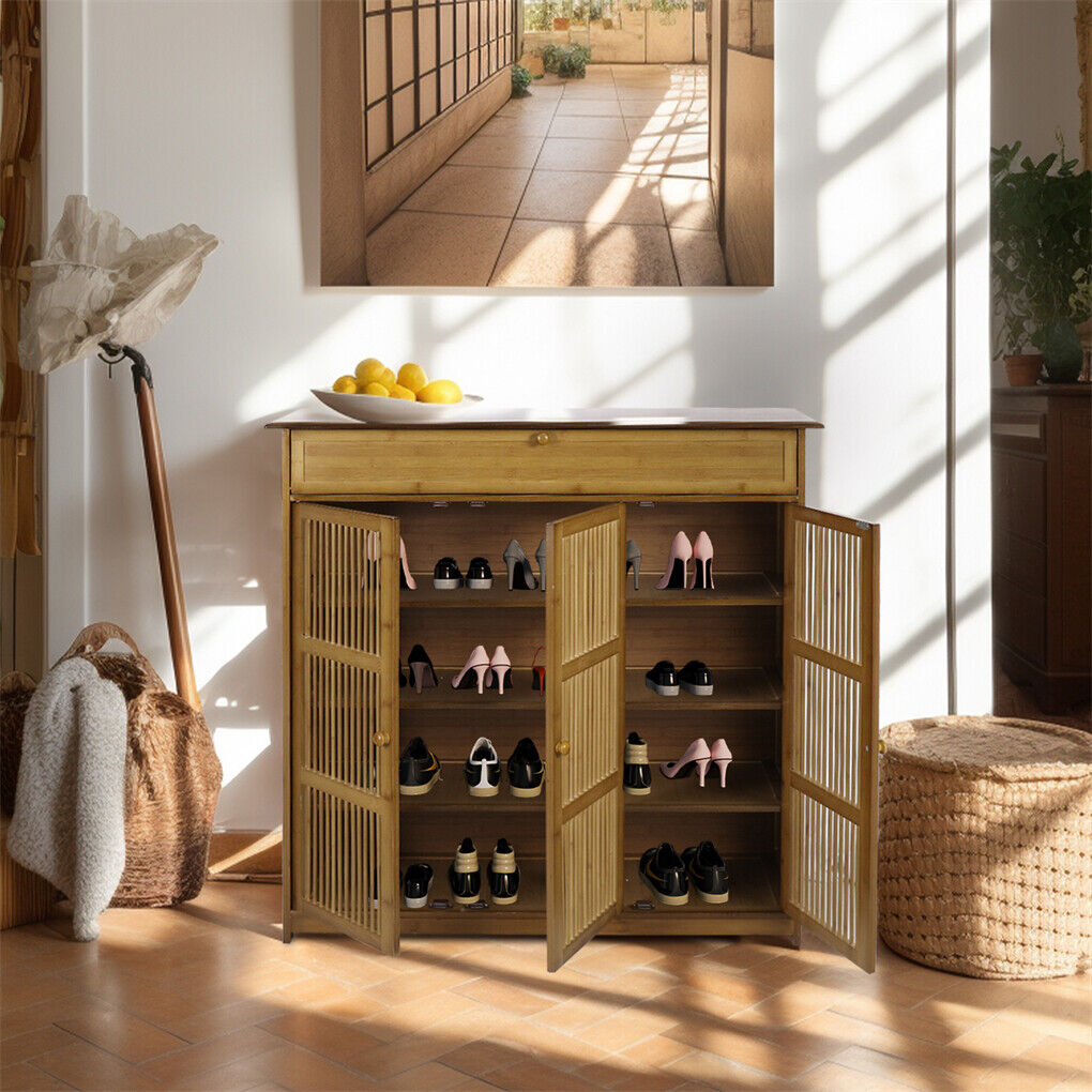 Elegant 4-Tier Bamboo Shoe Rack Cabinet