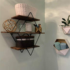 Rustic 3-Tier Floating Wall Shelves