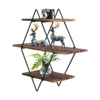 Rustic 3-Tier Floating Wall Shelves