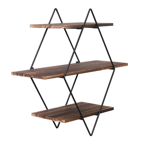 Rustic 3-Tier Floating Wall Shelves
