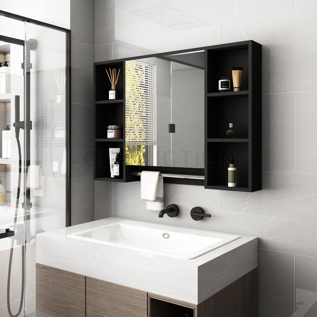 Bathroom Mirrored Cabinet Wall Storage Organizer