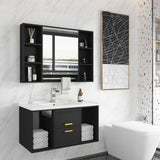 Bathroom Mirrored Cabinet Wall Storage Organizer